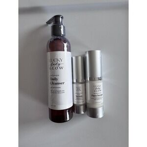 Lucky Lady Glow Anti Aging Skin Care Set. (3)Face Serum & Moisturizer New Sealed